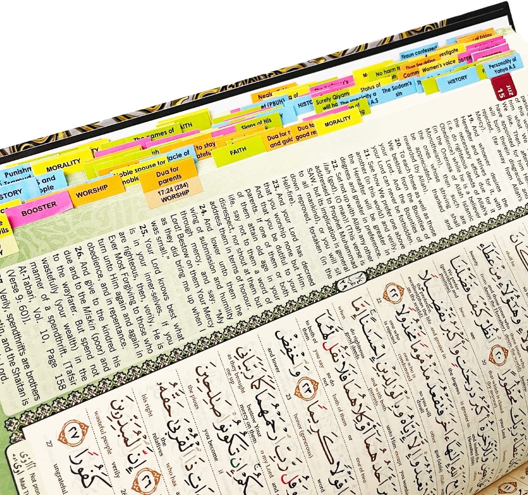 MAQDIS with Subject Tags, Noble Quran with Word-by-Word English translation and Colour Coded Tajweed