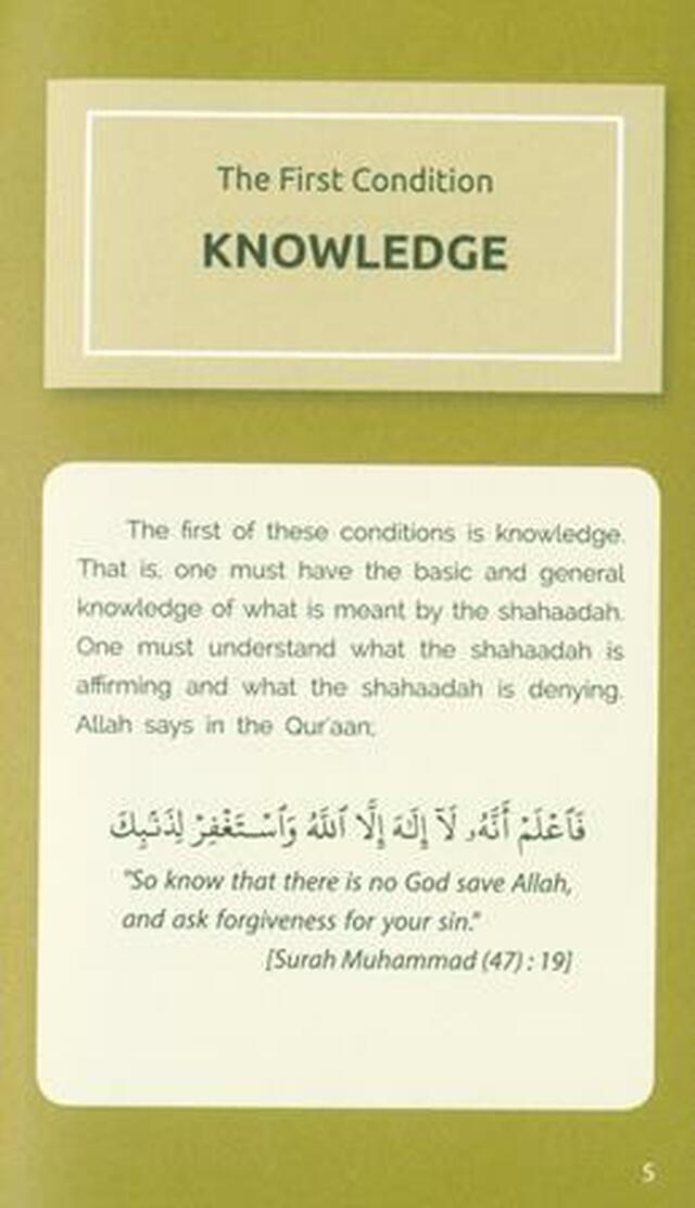 Conditions of Laa Ilaaha Illallah