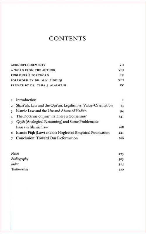 Toward Our Reformation: From Legalism to Value-Oriented Islamic Law and Jurisprudence