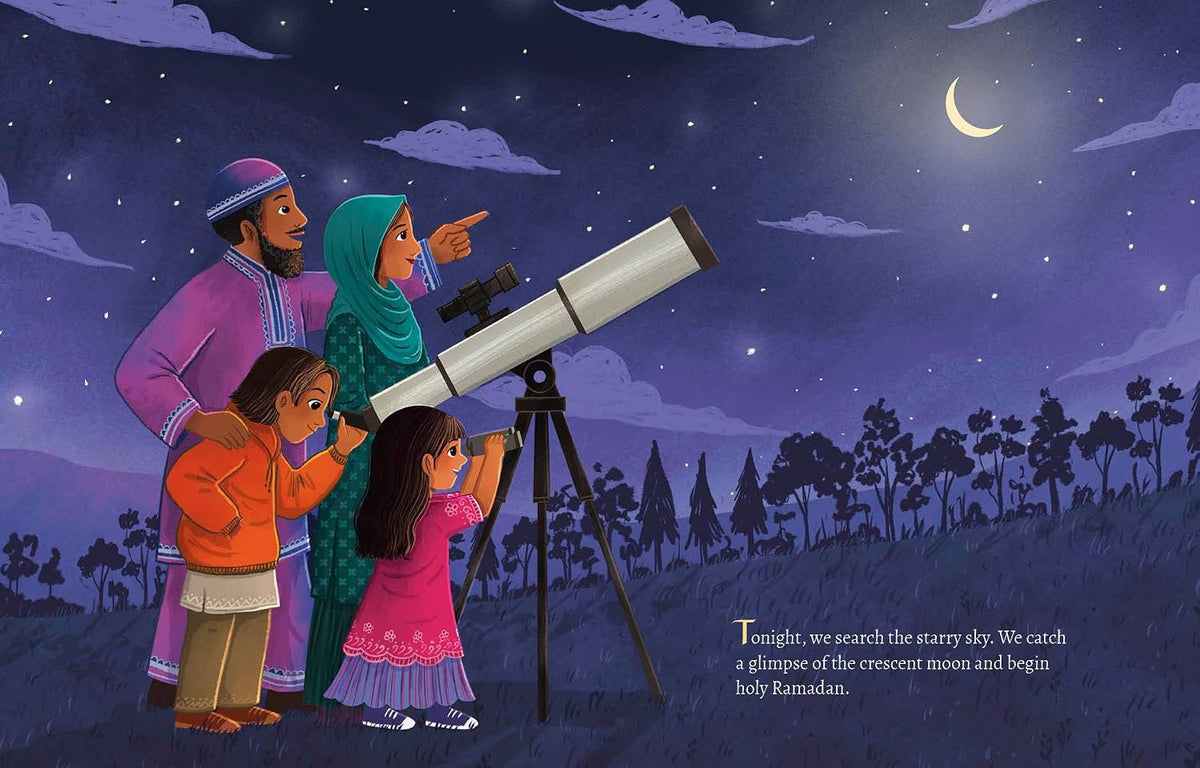 Ramadan: A Holy Month interior – family watching the crescent moon