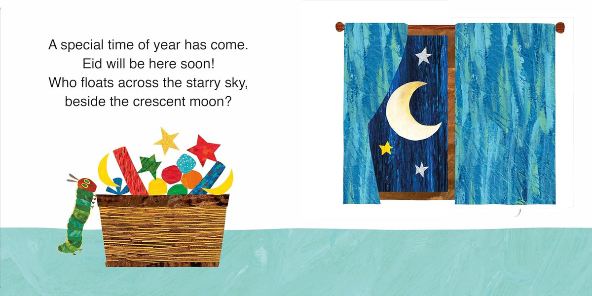 The Very Hungry Caterpillar’s Eid interior – crescent moon and stars with flap closed