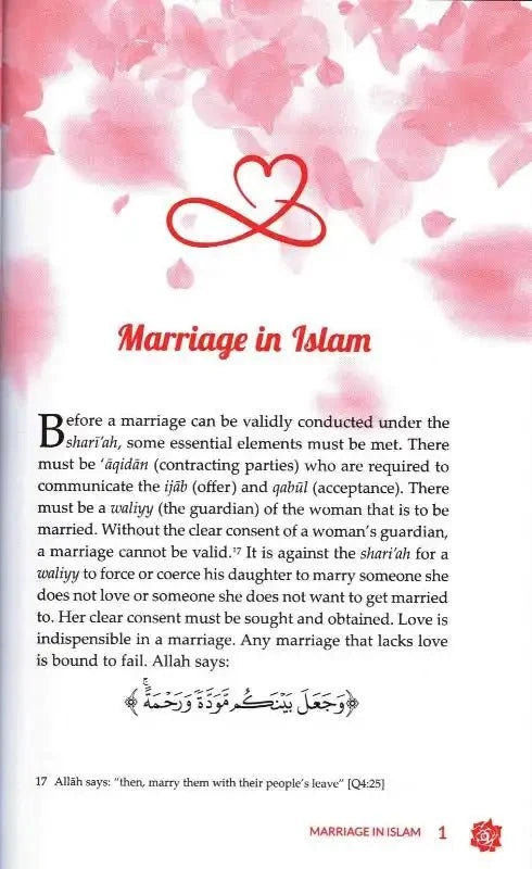 Inside page from Halal Intimacy explaining marriage in Islam