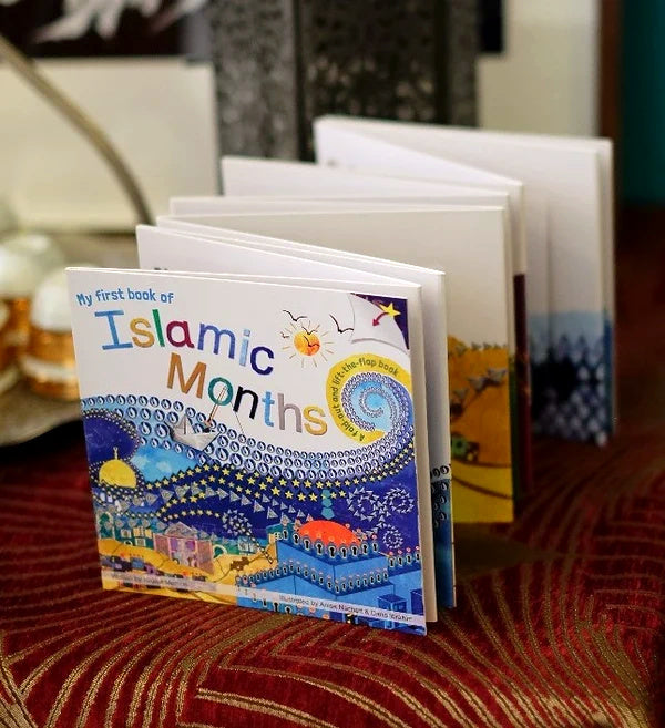 Islamic Months book standing open in its accordion fold-out format