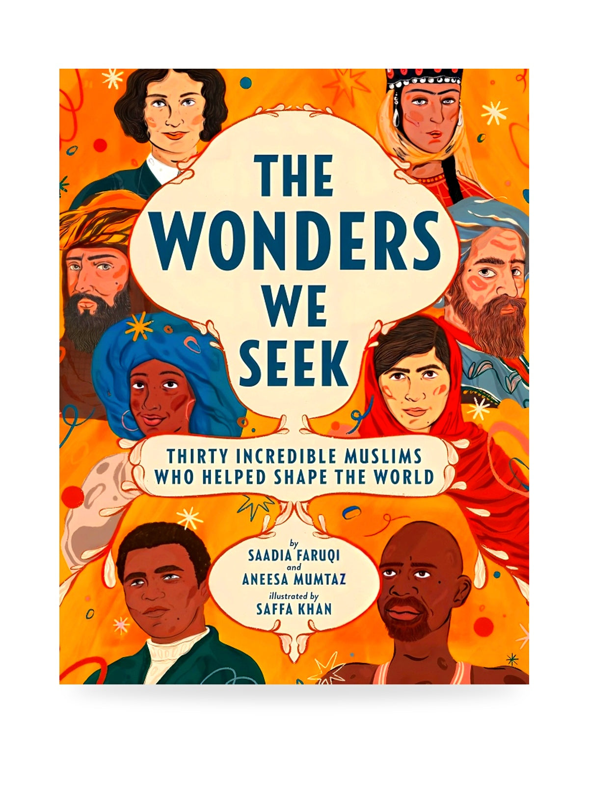 The Wonders We Seek — hardback front cover, illustrated by Saffa Khan