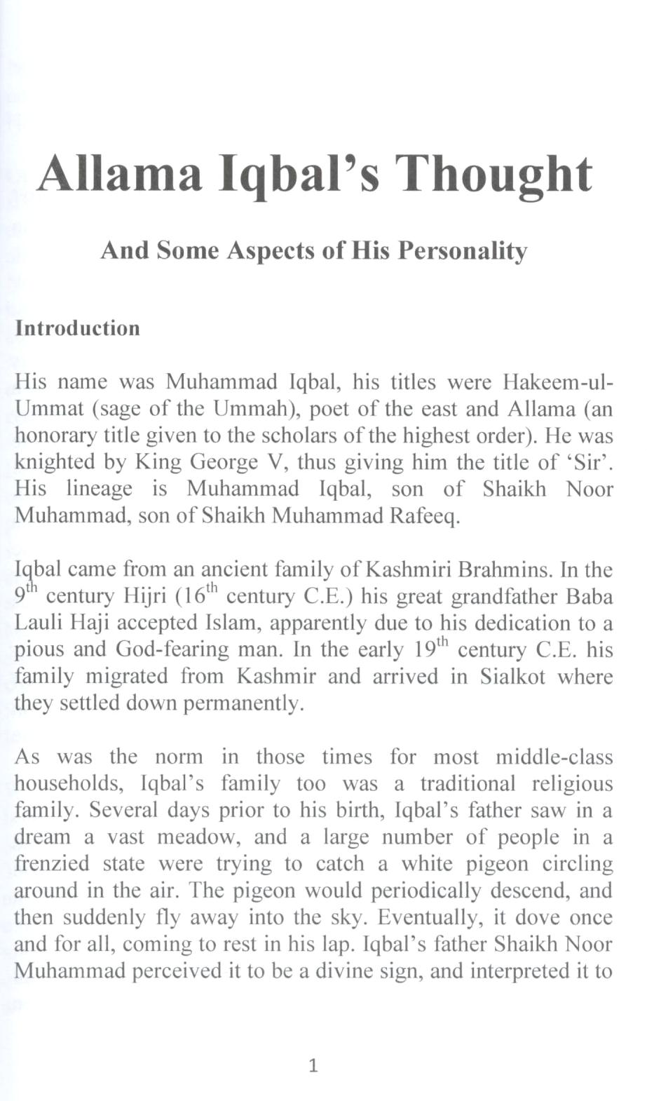 Allama Iqbal's Thought (Muslim Heroes Series)