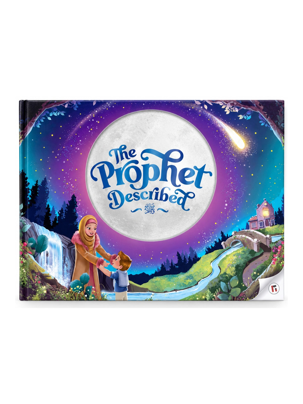 The Prophet Described landscape hardback with illustrated moon and purple night-sky cover on white