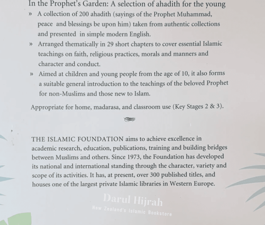 In The Prophets Garden: A Selection Of 200 Ahadith For Young Books