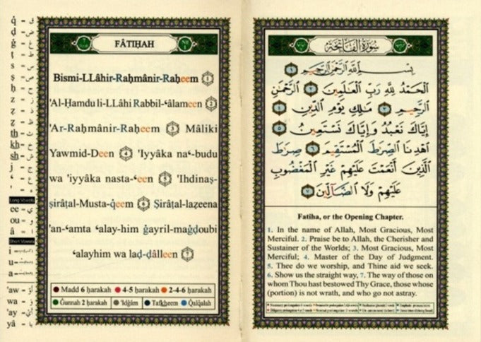 Quran with Transliteration, English Translation & Tajweed - Pocket/Small Size
